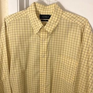 LAUREN RALPH LAUREN Shirt Mens XXL  18 36/37 Button Down Long Sleeve NON IRON